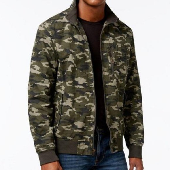 SALE! American Rag Dusty Olive Green Camo Bomber Jacket - Picture 9 of 10